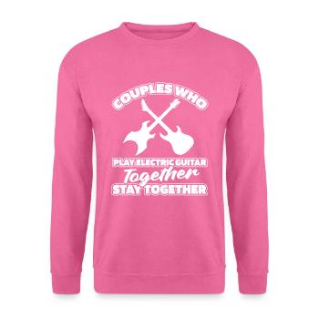 E Guitare Guitare Electrique Paire - Sweat-shirt Unisexe - rose - Devant