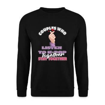 K Pop Kpop Paire Pop Coréenne - Sweat-shirt Unisexe - noir - Devant - Alina (178cm) & Michal (187cm)