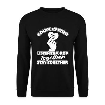 K Pop Kpop Paire Pop Coréenne - Sweat-shirt Unisexe - noir - Devant - Alina (178cm) & Michal (187cm)