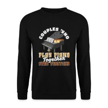 Pianist Klavier Piano Paar - Unisex Pullover - Schwarz - Vorne - Alina (178cm) & Michal (187cm)
