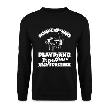 Pianist Klavier Piano Paar - Unisex Pullover - Schwarz - Vorne - Alina (178cm) & Michal (187cm)