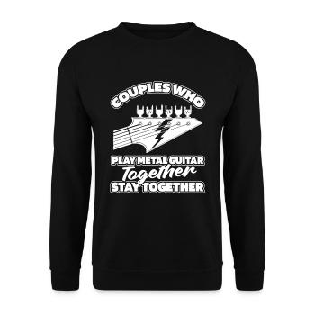 Metal Guitar Rock Guitarist Couple - Unisex Sweatshirt - black - Front - Alina (178cm) & Michal (187cm)