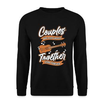 Paire de ukulélés - Sweat-shirt Unisexe - noir - Devant - Alina (178cm) & Michal (187cm)