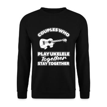 Paire de ukulélés - Sweat-shirt Unisexe - noir - Devant - Alina (178cm) & Michal (187cm)