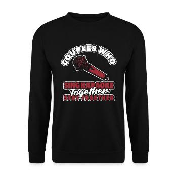 Karaoke Couple - Unisex Sweatshirt - black - Front - Alina (178cm) & Michal (187cm)