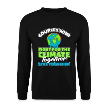 Climate Change Protection Couple - Unisex Sweatshirt - black - Front - Alina (178cm) & Michal (187cm)