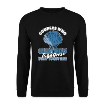 Paire de coquilles - Sweat-shirt Unisexe - noir - Devant - Alina (178cm) & Michal (187cm)