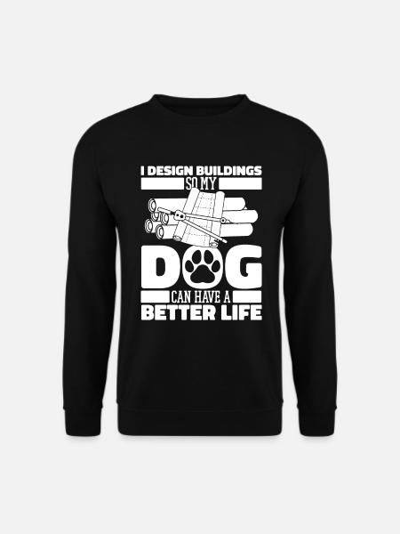 Architect Architecture Dog - Unisex Sweatshirt - black
