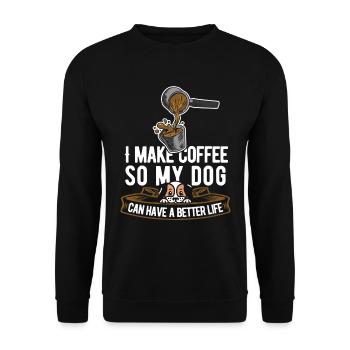 Barista Kaffee Hund - Unisex Pullover - Schwarz - Vorne - Alina (178cm) & Michal (187cm)