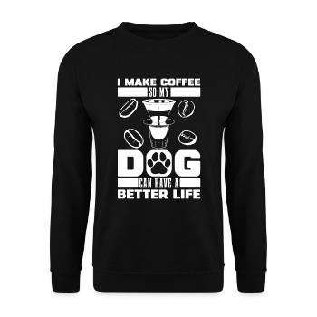 Barista Kaffee Hund - Unisex Pullover - Schwarz - Vorne - Alina (178cm) & Michal (187cm)