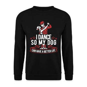 Tanzlehrer Hund - Unisex Pullover - Schwarz - Vorne - Alina (178cm) & Michal (187cm)