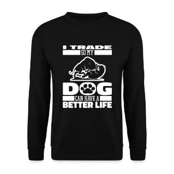 Day Trading Day Trader Chien - Sweat-shirt Unisexe - noir - Devant - Alina (178cm) & Michal (187cm)