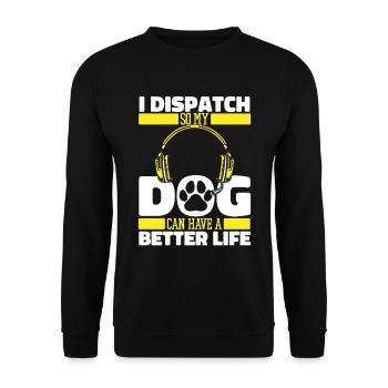 Emergency call control center dog operations center - Unisex Sweatshirt - black - Front - Alina (178cm) & Michal (187cm)
