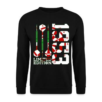 73. GEBURTSTAG DARTS LIMITED EDITION 1953 - Unisex Pullover - Schwarz - Vorne - Alina (178cm) & Michal (187cm)