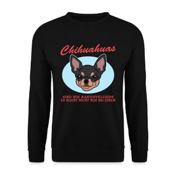 Chihuahua Dogs | Dog Owner Gift - Unisex Sweatshirt - black - Front - Alina (178cm) & Michal (187cm)
