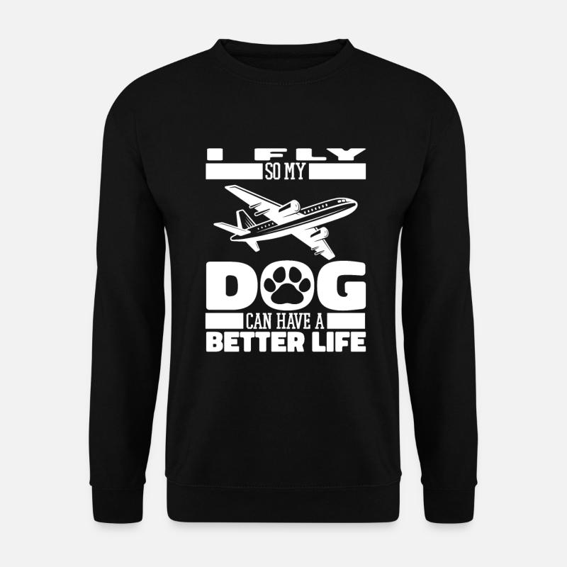 Flugbegleiter Stewardess Hund - Unisex Pullover - Schwarz