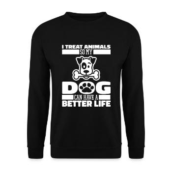 Tierarzt Veterinär Hund - Unisex Pullover - Schwarz - Vorne - Alina (178cm) & Michal (187cm)