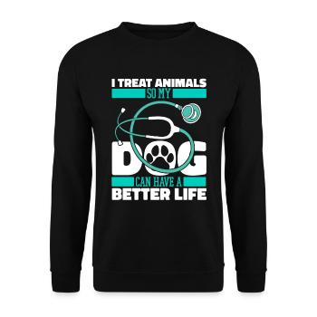 Tierarzt Veterinär Hund - Unisex Pullover - Schwarz - Vorne - Alina (178cm) & Michal (187cm)