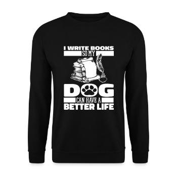 Schriftsteller Autor Hund - Unisex Pullover - Schwarz - Vorne - Alina (178cm) & Michal (187cm)