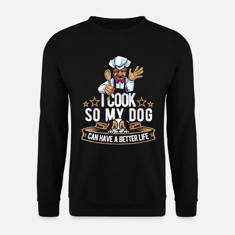 Koch Kochen Hund - Unisex Pullover - Schwarz