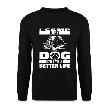 Tent Camping Camping Dog - Unisex Sweatshirt - black - Front - Alina (178cm) & Michal (187cm)