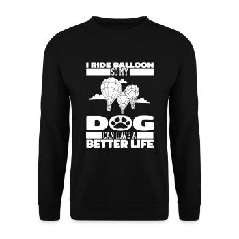 Hot Air Balloon Ballooning Dog - Unisex Sweatshirt - black - Front - Alina (178cm) & Michal (187cm)