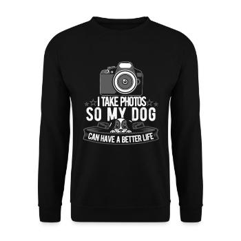 Photographe Photographie Caméra Chien - Sweat-shirt Unisexe - noir - Devant - Alina (178cm) & Michal (187cm)