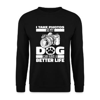 Photographe Photographie Caméra Chien - Sweat-shirt Unisexe - noir - Devant - Alina (178cm) & Michal (187cm)