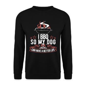 Chien de cricket Bbq - Sweat-shirt Unisexe - noir - Devant - Alina (178cm) & Michal (187cm)