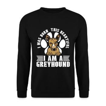 Greyhound Racing I Was Born This Greyhound Racer - Unisex Sweatshirt - black - Front - Alina (178cm) & Michal (187cm)