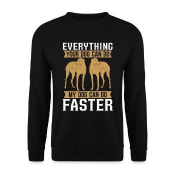Greyhound Racing Everything Your Greyhound Racer - Unisex Sweatshirt - black - Front - Alina (178cm) & Michal (187cm)