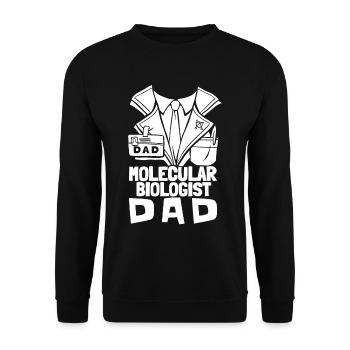 Biologie Biologe Papa Molekularbiologe - Unisex Pullover - Schwarz - Vorne - Alina (178cm) & Michal (187cm)