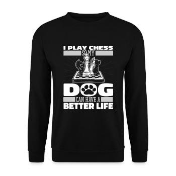 Chess Dog - Unisex Sweatshirt - black - Front - Alina (178cm) & Michal (187cm)