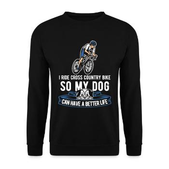 Cross Country Mountain Bike Mtb Dog - Unisex Sweatshirt - black - Front - Alina (178cm) & Michal (187cm)