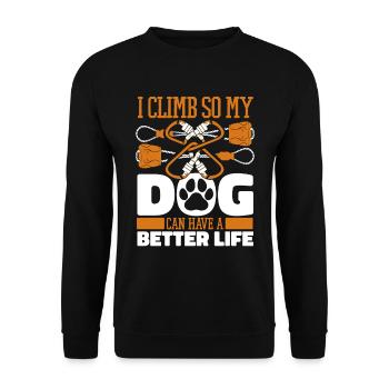 Chien d’escalade - Sweat-shirt Unisexe - noir - Devant - Alina (178cm) & Michal (187cm)