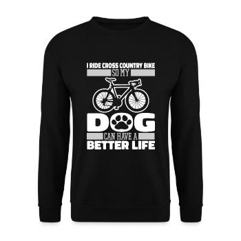 Cross Country Mountain Bike Mtb Dog - Unisex Sweatshirt - black - Front - Alina (178cm) & Michal (187cm)