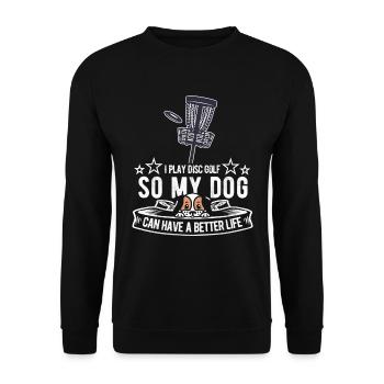 Frisbee Golf Disc Golf Chien - Sweat-shirt Unisexe - noir - Devant - Alina (178cm) & Michal (187cm)