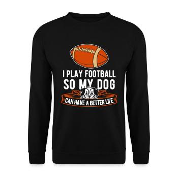 Chien de football américain - Sweat-shirt Unisexe - noir - Devant - Alina (178cm) & Michal (187cm)