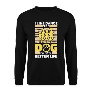 Line Dance Dog - Unisex Sweatshirt - black - Front - Alina (178cm) & Michal (187cm)