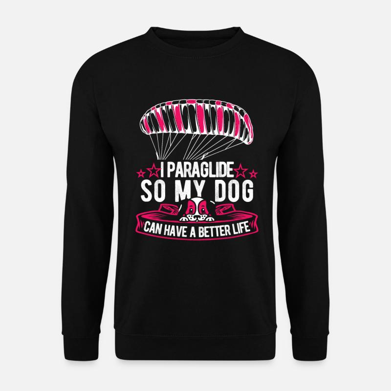 Paragleiter Paragleiten Hund - Unisex Pullover - Schwarz
