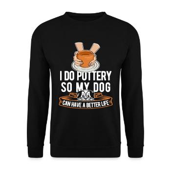 Pottery Dog - Unisex Sweatshirt - black - Front - Alina (178cm) & Michal (187cm)