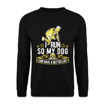 Coureur Jogger Coureur Chien de course - Sweat-shirt Unisexe - noir - Devant - Alina (178cm) & Michal (187cm)