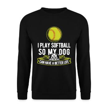 Softball Dog - Unisex Sweatshirt - black - Front - Alina (178cm) & Michal (187cm)