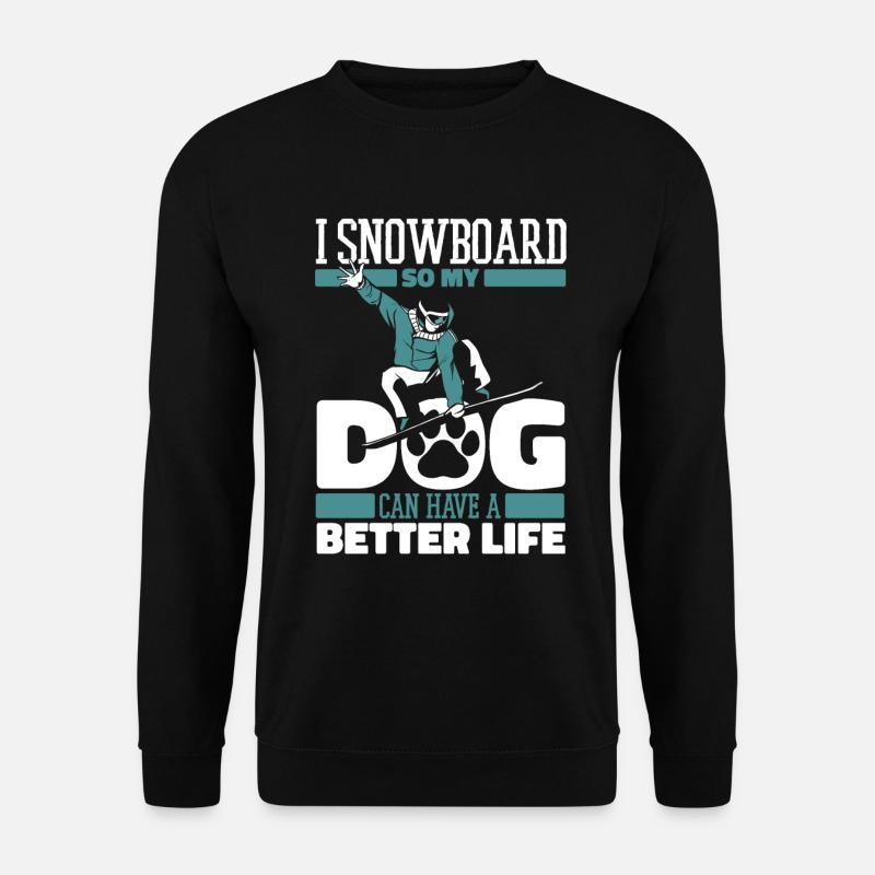 Snowboard Snowboarder Dog - Unisex Sweatshirt - black