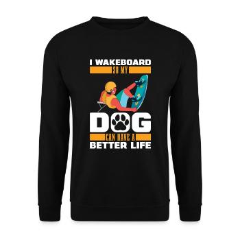 Wakeboard Wakeboarder Hund - Unisex Pullover - Schwarz - Vorne - Alina (178cm) & Michal (187cm)
