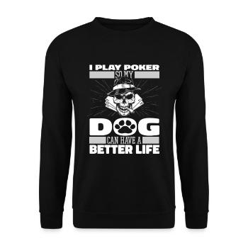 Chien de poker - Sweat-shirt Unisexe - noir - Devant - Alina (178cm) & Michal (187cm)