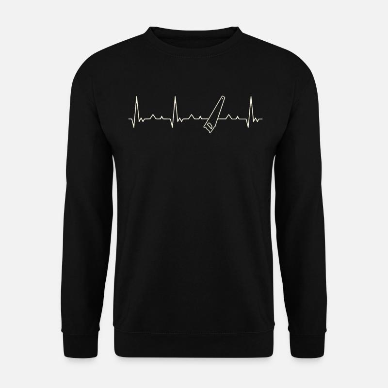 Gesehen. Herz. Liebe. Ekg. Impuls. Schlagen. - Unisex Pullover - Schwarz