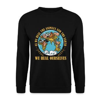Animal Welfare As We Heal Adoption Animal Worker - Unisex Pullover - Schwarz - Vorne - Alina (178cm) & Michal (187cm)