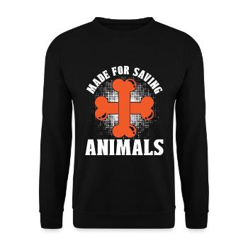 Animal Welfare Made For Saving Adopt Animal Worker - Unisex Pullover - Schwarz - Vorne - Alina (178cm) & Michal (187cm)