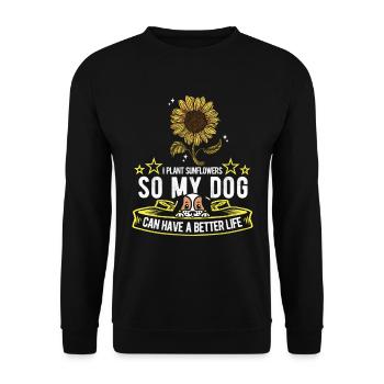 Sonnenblume Hund - Unisex Pullover - Schwarz - Vorne - Alina (178cm) & Michal (187cm)